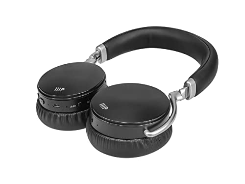 Monoprice Bluetooth Headphones with Active Noise Cancelling, 20H Playback/Talk Time, with The AAC, SBC, Qualcomm aptX, and Qualcomm aptX Low Latency Audio codecs,Black