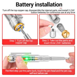 Responsive Electrical Tester Pen,Portable Electrical Circuit Tester Pen,70-250V Water-Proof Electricity Measurement Pen (1 PC)