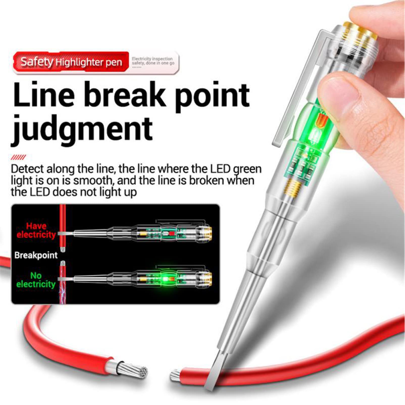 Responsive Electrical Tester Pen,Portable Electrical Circuit Tester Pen,70-250V Water-Proof Electricity Measurement Pen (1 PC)