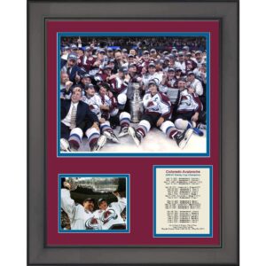 framed colorado avalanche 2000-2001 stanley cup champions 12"x15" photo collage