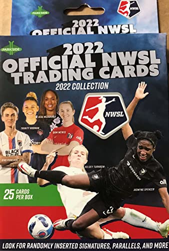 2022 NWSL Women’s Soccer Factory Sealed Trading Card Box of 25 Cards including 2 Parallels and 3 Insert Cards Plus Possible Autographs and MORE