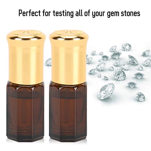 Refractive Index Fluid, Gemstone Refractometer Oil, 2 Bottles Refractive Index Fluid Oil 3ml Each 1.300-1.800 RI for Gem Refractometers Professional Gemstone Identification