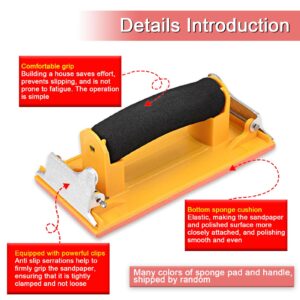 Hubaow Hand Sander, Sandpaper Holder with Sponge Handle, 7 x 3.5 inch Manual Hand Sanding Block for Drywall Wood Metal Furniture Polishing, 1 Pack