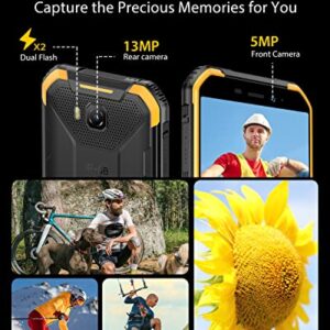Ulefone Rugged Phones Unlocked, Armor X6 Pro IP68/69K Dustproof Waterproof Smartphone, 8GB+32GB, Android 12, 5.0 inches, 13MP + 5MP, NFC, Custom Key, Gloves Mode, Face Unlock, US Version (Black)