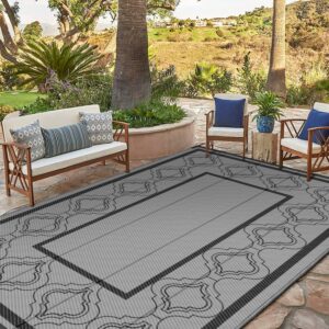 outdoor rug plastic patio mat - 9x12ft waterproof camping carpet outside straw area rugs for rv,picnic,big cheap reversible deck mats, indoor rugs for balcony,pool,backyard,yard,foldable beach mat