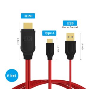 RUBU Type C to HDMI (6 Ft Cable)