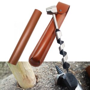 1 x 10 upgrade scotch eye wood auger, sharper embedded weld hand auger wrench, hexagon bushcraft hand auger wrench drill bit set for settlers tool - survival hand settlers wrench, by minliguy tool