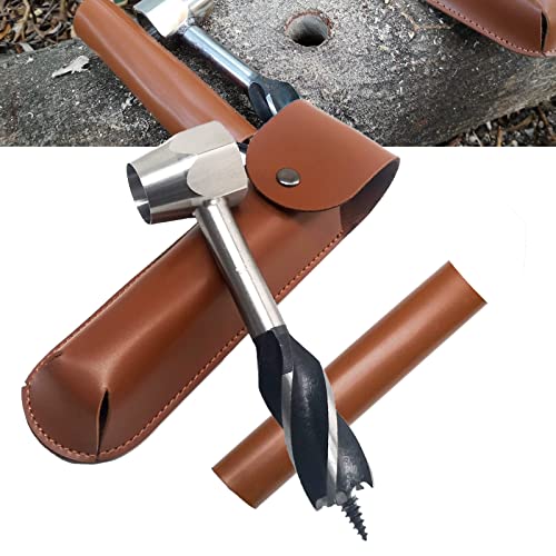 Bushcraft Hand Auger Wrench, Upgraded Hexagon Scotch Eye Wood Auger for Camping, Embedded Welding Settlers Tool- Portable Survival Hand Settlers Wrench Drill Bit Set by MinliGUY Tool