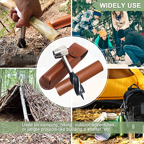 Bushcraft Hand Auger Wrench, Upgraded Hexagon Scotch Eye Wood Auger for Camping, Embedded Welding Settlers Tool- Portable Survival Hand Settlers Wrench Drill Bit Set by MinliGUY Tool