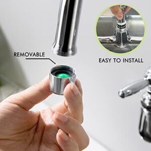 8 Inch Swivel Swing Nozzle Spout Replacement Kit for All Commercial Kitchen Sink Faucet, Add-on Spout Fits for 2 or 3 Bay Compartment Sink, 360 Degree Stainless Steel Chrome Finish(2.2 GPM)