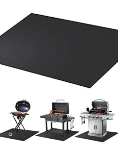 under grill mat, 60×42 inch bbq floor mats, deck patio protector mat, indoor fireplace mats fire pit mats, fire resistant, water resistant, oil proof, easy to clean reusable outdoor grill mat