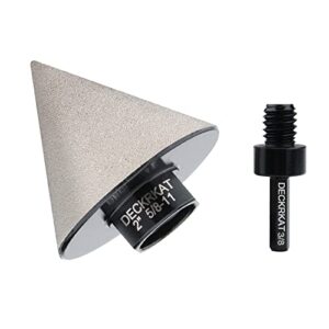 2” diamond beveling chamfer bit, 50mm diamond countersink drill bits enlarging trimming holes in porcelain ceramic granite tiles with 5/8-11 thread to 3/8” hex shank adapter