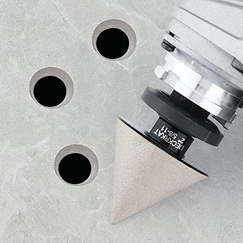 2” Diamond Beveling Chamfer Bit, 50mm Diamond Countersink Drill Bits Enlarging Trimming Holes in Porcelain Ceramic Granite Tiles with 5/8-11 Thread to 3/8” Hex Shank Adapter