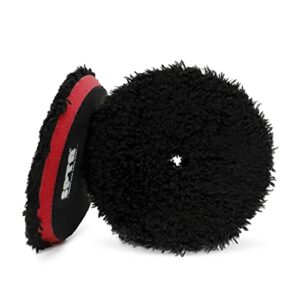 spta microfiber polishing pad, 2pcs 5inch 125mm microfiber pads microfiber cutting disc microfiber finishing disc with hook & loop backing for car buffer polisher cutting buffing waxing and polishing