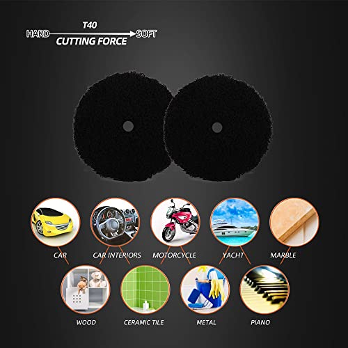 SPTA Microfiber Polishing Pad, 2Pcs 5Inch 125mm Microfiber Pads Microfiber Cutting Disc Microfiber Finishing Disc with Hook & Loop Backing for Car Buffer Polisher Cutting Buffing Waxing and Polishing