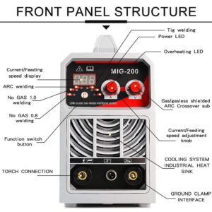 Evargc 110V 3 In 1 Mig Welder ARC Lift Tig Mig Gasless No Gas Flux Core Wire IGBT Multifunctional Welding Machine