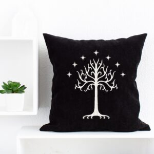 tree of gondor throw pillow cover 18x18 personalized gift lord rings embroidery pillowcase 16x16 handmade decorative pillow case gift for husband gifts for dad birthday gifts for him k77