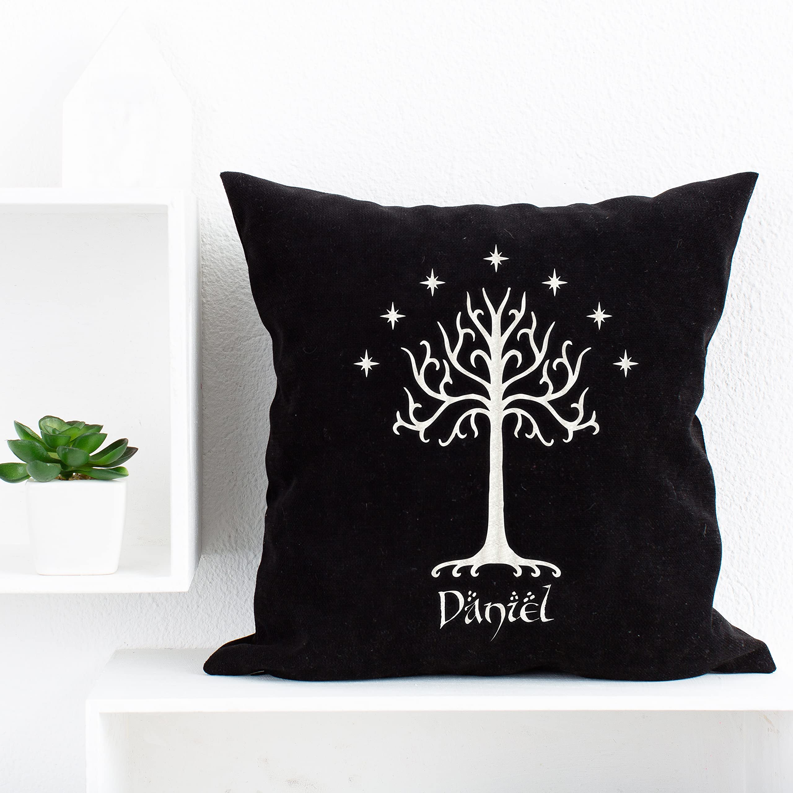 Tree of Gondor Throw Pillow Cover 18x18 Personalized Gift Lord Rings Embroidery Pillowcase 16x16 Handmade Decorative Pillow Case Gift for Husband Gifts For Dad Birthday Gifts For Him k77