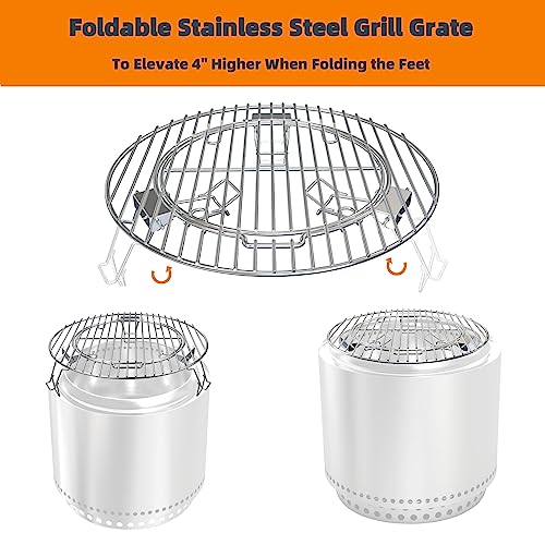 WINTRON Firepit Cooking Grate, 19.5" Stainless Steel Grill Grate for Solo Stove Bonfire Smokelss Firepit, BBQ Gourmet Sear System for Outdoor Camp Fire, Fire-Pit Accessory