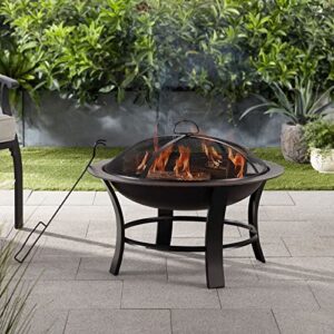 mainstays 26" metal round outdoor wood-burning fire pit