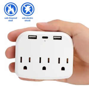 2 Pieces Cruise Essentials Cruise Power Strip Non Surge Protection with USB Ports Travel Adapter Approved for Cruise Ship (White)