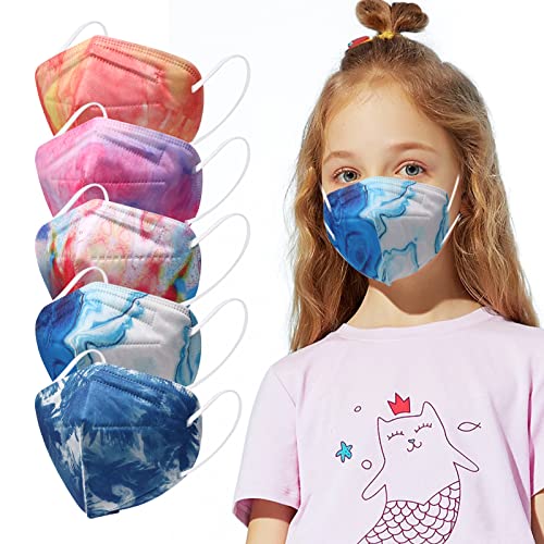 Cute KN95 Face Masks for Kids 50 Pack 5 Layers Breathable Children Safety Respirator Multicolor Cup Dust Disposable Child KN95 Mask