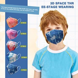 Cute KN95 Face Masks for Kids 50 Pack 5 Layers Breathable Children Safety Respirator Multicolor Cup Dust Disposable Child KN95 Mask