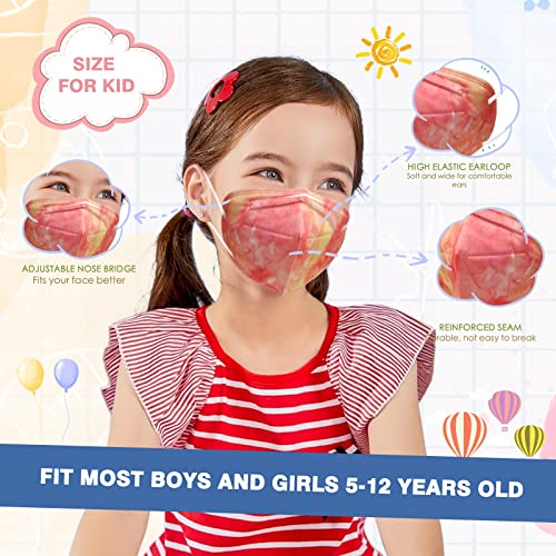 Cute KN95 Face Masks for Kids 50 Pack 5 Layers Breathable Children Safety Respirator Multicolor Cup Dust Disposable Child KN95 Mask