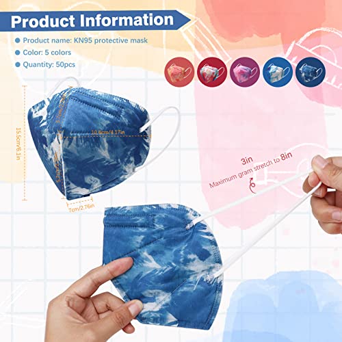 Cute KN95 Face Masks for Kids 50 Pack 5 Layers Breathable Children Safety Respirator Multicolor Cup Dust Disposable Child KN95 Mask