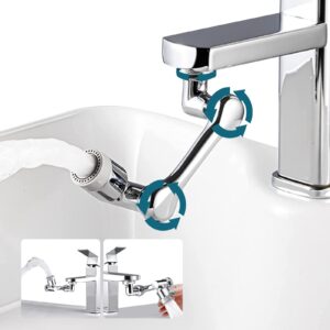 1080° faucet extender, upgrade swivel faucet aerator, universal splash faucet adaptor with 2 spray modes for kitchen bathroom sink sprayer attachment, perfect for gargle and eyewash etc- 1 piece