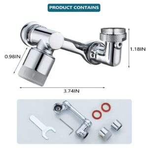 1080° Faucet extender, Upgrade Swivel Faucet Aerator, Universal Splash Faucet Adaptor with 2 Spray Modes for Kitchen Bathroom Sink Sprayer Attachment, perfect for Gargle and Eyewash etc- 1 piece