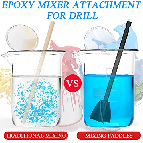 12 Pieces Paint Mixer Drill Attachment,Helix Paint Mixer Resin Drill Mixer Paint Stirrers Drill Attachment for 1 Gallon of Paint Epoxy Resin Silicone Jewelry Casting Molds (Red, Blue, Black, White)