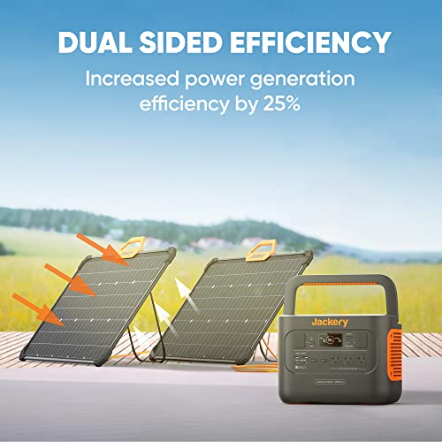 Jackery SolarSaga 80, Dual-Sided Panels Enhanced Power Generation Efficiency of 25%, IP68 Waterproof and Dustproof, Simple & Speedy Setup, Compatible with all Jackery Stations, Made for Outdoors