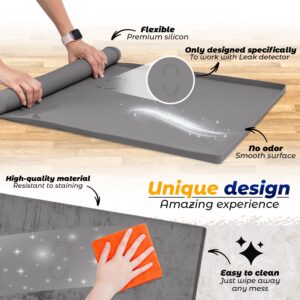 Under Sink Mat 34" x 22" Silicone, Under Sink Liner, Under Kitchen Sink Mats, Waterproof & Flexible Sink Mats for Kitchen and Bathroom - Grey