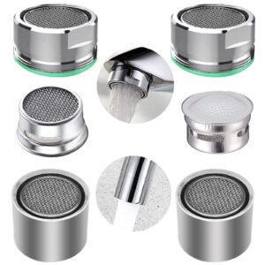 4pcs faucet aerators, 2pcs aerator filter replacement parts, with brass housing, 2pcs 15/16 inch male and 2pcs 55/64 inch female bathroom aerator faucet filters with gaskets,for kitchen bathroom