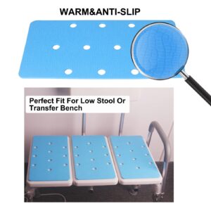 Bathtub Transfer Bench Cushion, Stickable, Slip-Resistant and Waterproof Seat Foam Soft Cushion for Shower Bench, Shower Chair, Bath Chair Pad with Adhesive Backing, Wide Shower Seat Mat