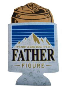 funny fathers day coozie birthday gift beer can bottle drink cooler hilarious gag for husband dad brother uncle grandpa dad bod father figure daddy gifts for dads (1 regular can cooler)