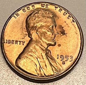 1953 s lincoln penny s/s rmp1 cent seller ms-63+