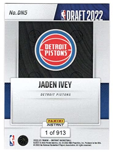 JADEN IVEY RC 2022-23 Panini Instant Draft Night ROOKIE /913#DN5 Pistons COND NBA BASKETBALL