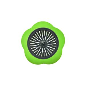 tisnveky sink strainers for kitchen sink, sink drain strainer with 4.5 inch diameter, kitchen sink strainer with hard plastic bottom and soft silicone edge, [1 pack] [green]