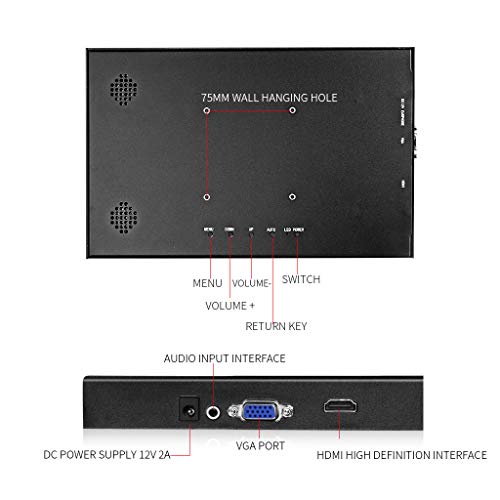 Thinlerain Portable Monitor - 11.6 inch 1080P FHD HDMI VGA Laptop Monitor,1920 x 1080P IPS LED Display External Monitor for Laptop and Computer, Build in Speakers