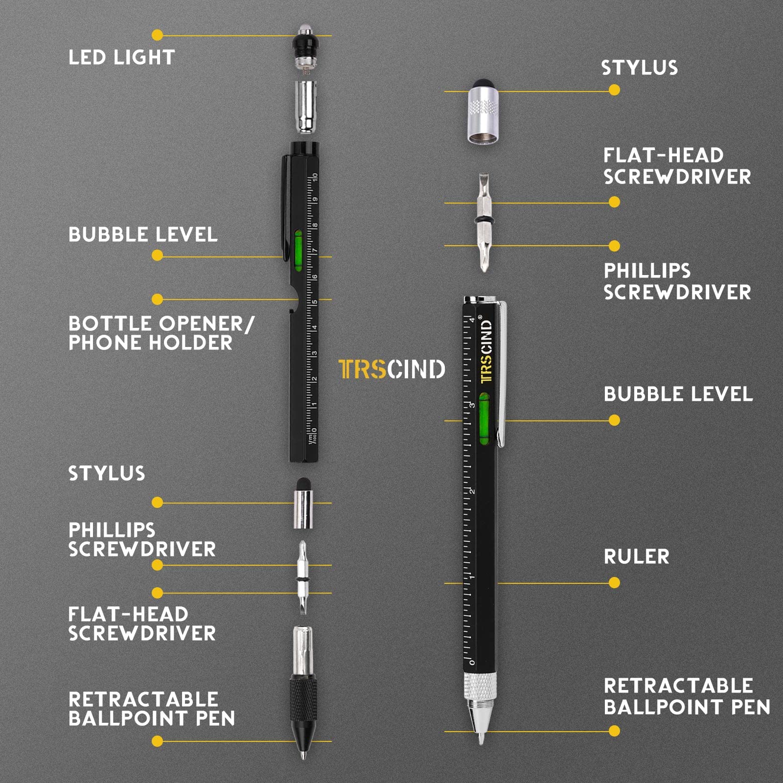 Gifts for Men Dad Husband Him Valentines Day, Anniversary Birthday Gifts Idea for Him Boyfriend, 10 in 1 Multitool 2pc Pen Set, Heartfelt Presents Tool Gifts for Handyman, Cool Gadgets Stuff