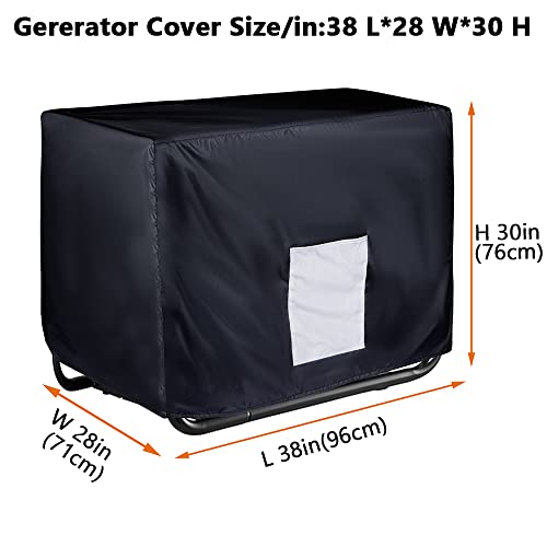 Softclub Waterproof Generator Cover for Universal 5500-15000 Watt for most Portable Generator, 38 x 28 x 30inch Black