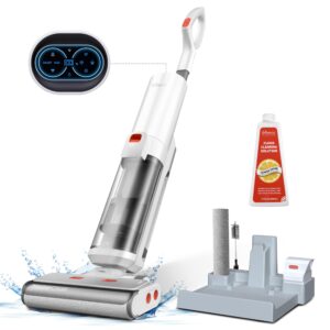 ultenic wet dry vacuum cleaner, ac1 cordless vacuum mop all in one combo for hard floors, 45min runtime, wet and dry mess separation, self cleaning, powerful suction for sticky messes and pet hair