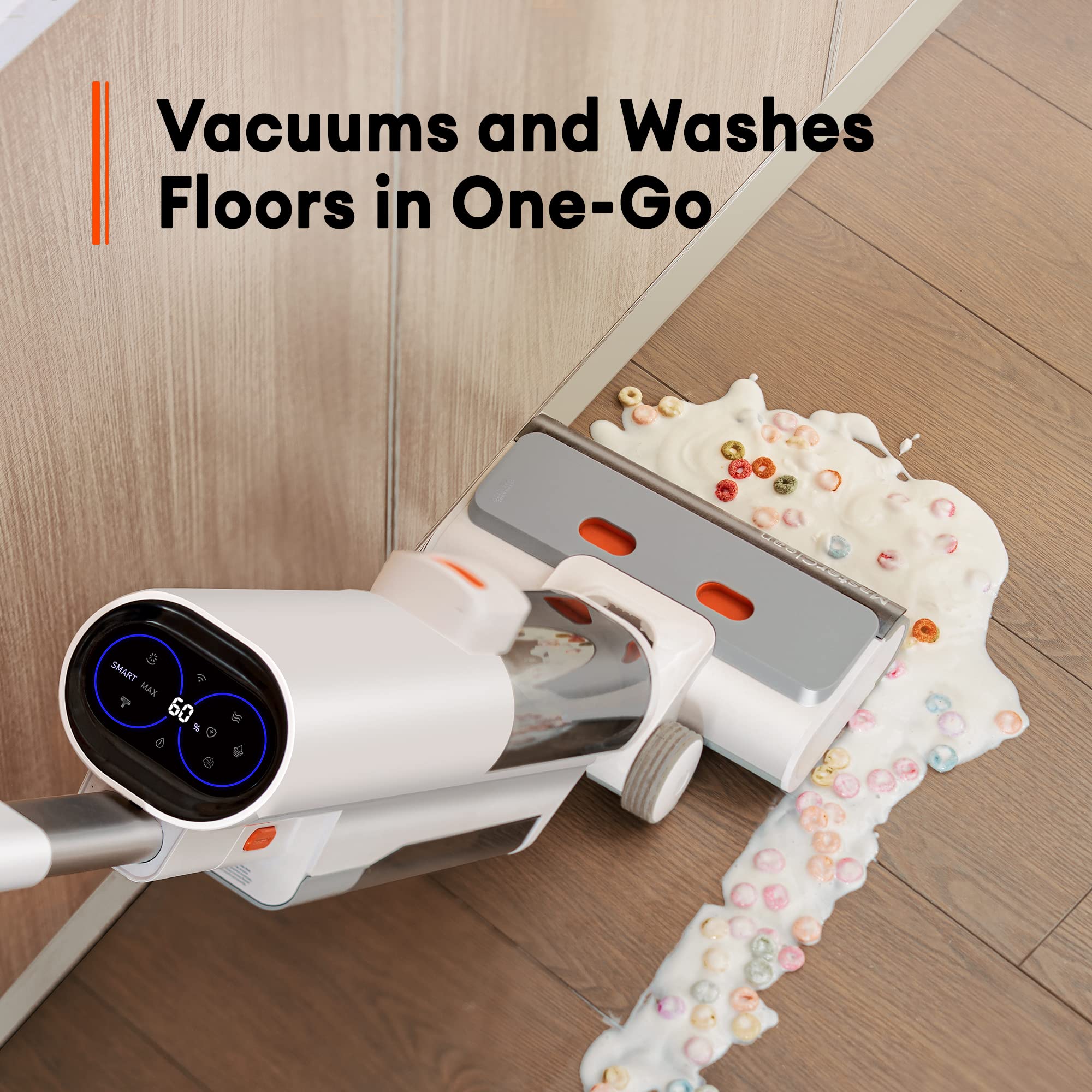 Ultenic Wet Dry Vacuum Cleaner, AC1 Cordless Vacuum Mop All in One Combo for Hard Floors, 45min Runtime, Wet and Dry Mess Separation, Self Cleaning, Powerful Suction for Sticky Messes and Pet Hair