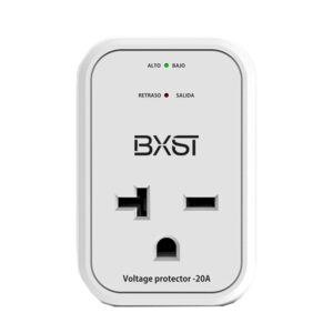 bxst 220v surge protector electronic voltage protector for home appliance surge protector for refrigerators one outlet plug 20a,4400w, white