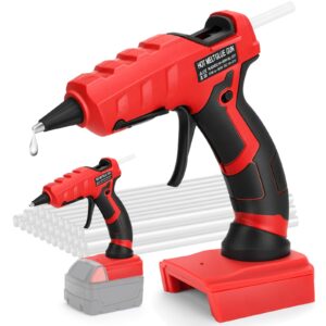 cordless hot glue gun for milwaukee 18v m18 battery, hot glue gun kit for milwaukee tools in crafting, wood, pvc, glass, home repair with 30 pcs 0.27 * 5.9 inch hot glue sticks (battery not included)