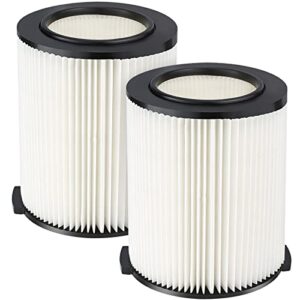 isingo vf4000 standard wet/dry vac filter compatible with ridgid 72947 wet dry vacs 5 to 20-gal, husky vacs 6 to 9 gal, craftsman 17816 vacuum, 2 pack