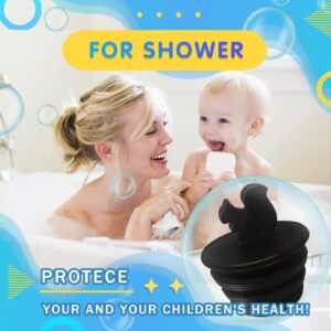 Bathtub Stopper, 2 Pack Universal Bathtub Plug Silicone Bathtub Stopper Bathtub Drain Stopper Plug Tub Stopper for Kitchen Bathtub and Bathroom Sink Drains, Black Plug Cute Squirrel Shape, 2 Count