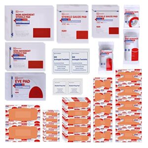 [new upgrade] homestockplus first aid kit refill -extra replacement supplies for first aid kits, loose packed restock supply pack -75 piece